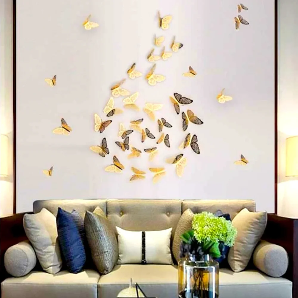 Gold Butterfly Wall Decals